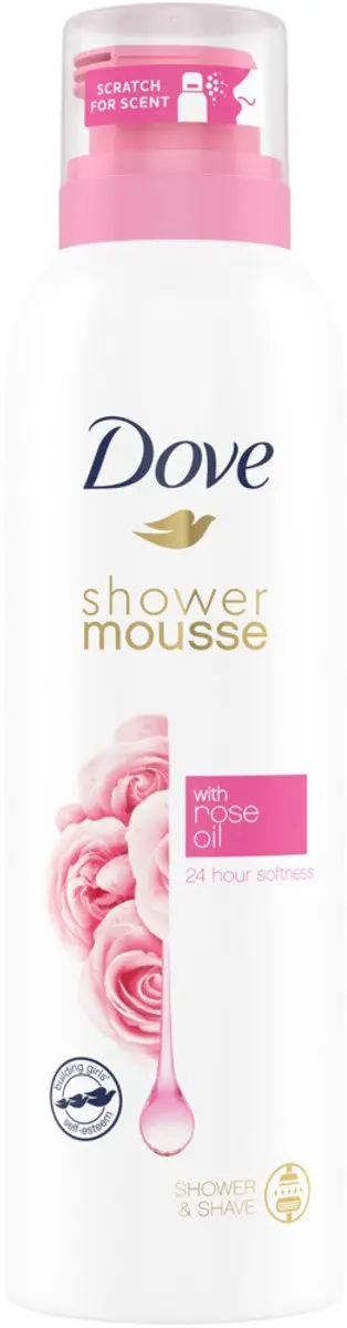 12 x Dove Shower Foam - Rose Oil - 200 ml - Douchemousse - Rose Oil - Dove - Verzorging - Hydratatie