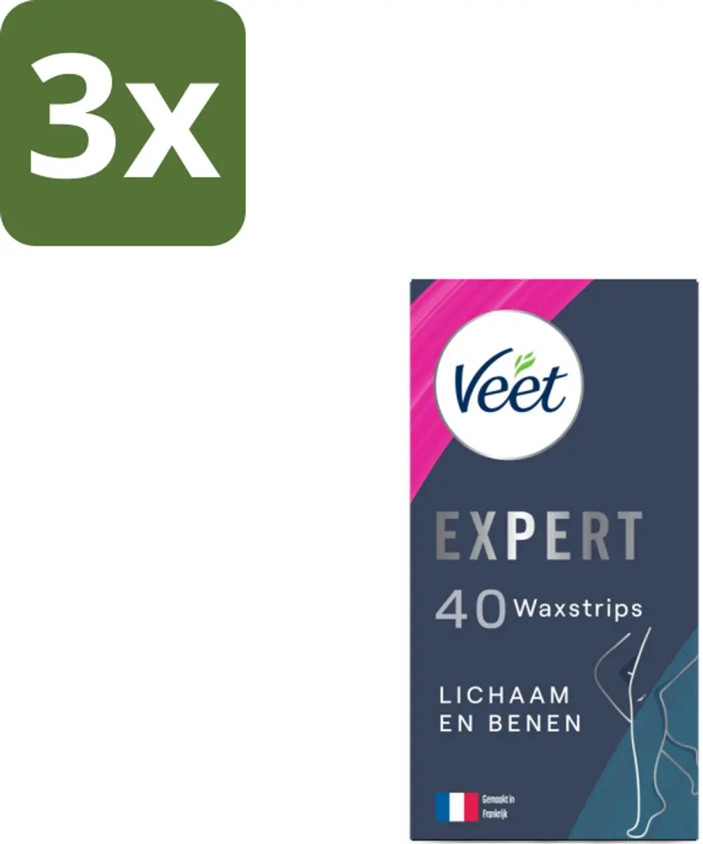 Veet Expert Koude Waxstrips Lichaam & Benen Gevoelige Huid - 120 Stuks