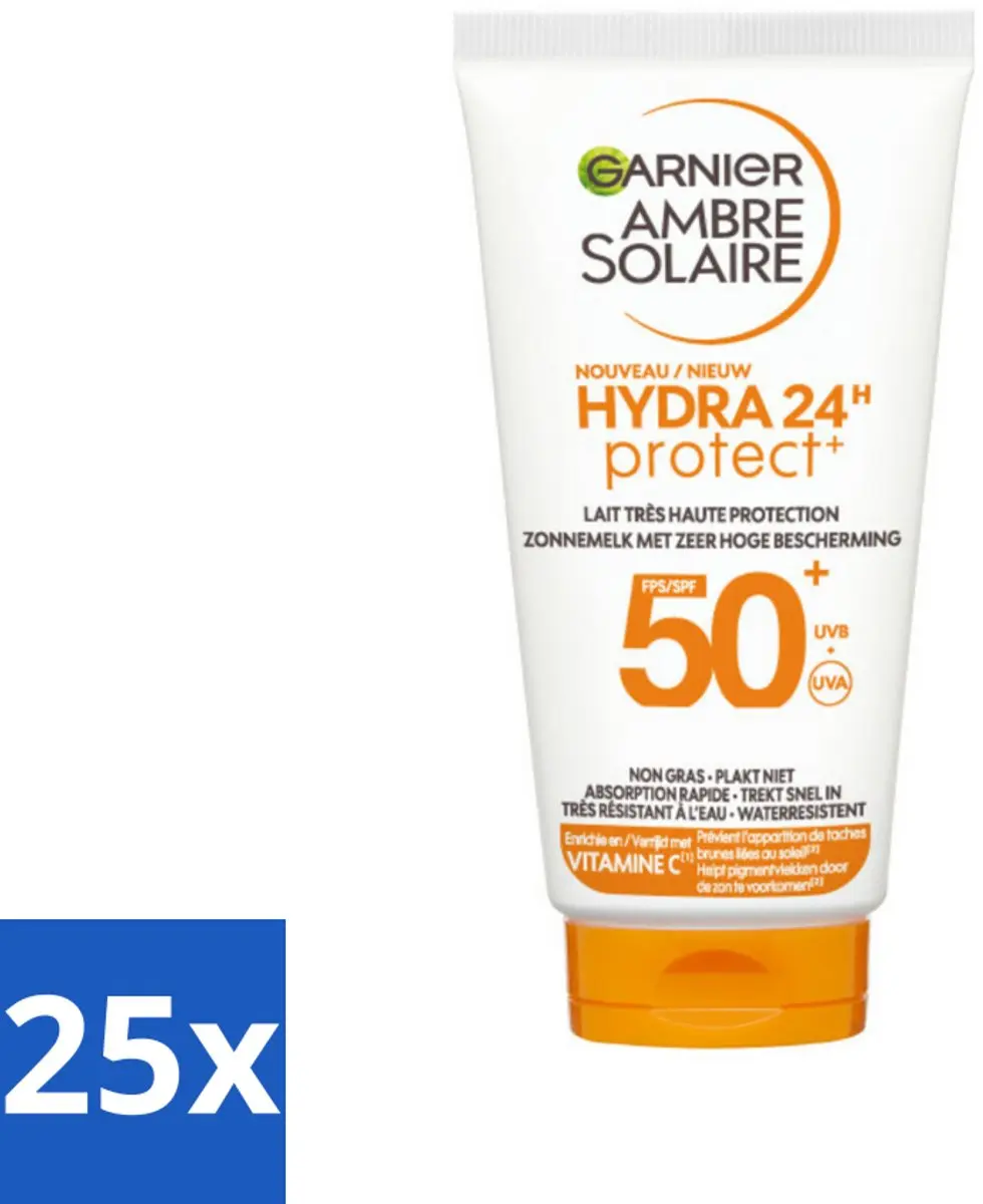 Garnier Ambre Solaire Hydra 24H SPF50+ Zonnebrandcrème 25 Stuks