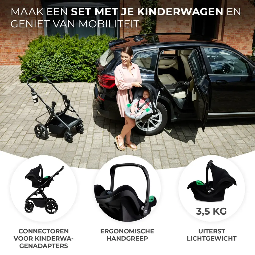 KinderKraft MINK PRO i-Size Autostoel 40-75cm - Zwart - afbeelding 3 van 6