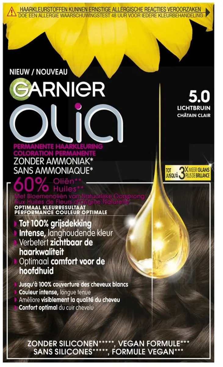 Garnier Olia 5 Lichtbruin Haarkleuring 19720ml - 20 Stuks