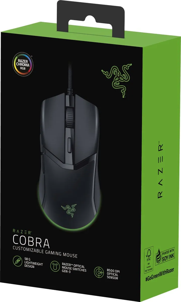 Razer Cobra Gaming Muis RZ01-04650100-R3M1 - 8.500 DPI - Zwart