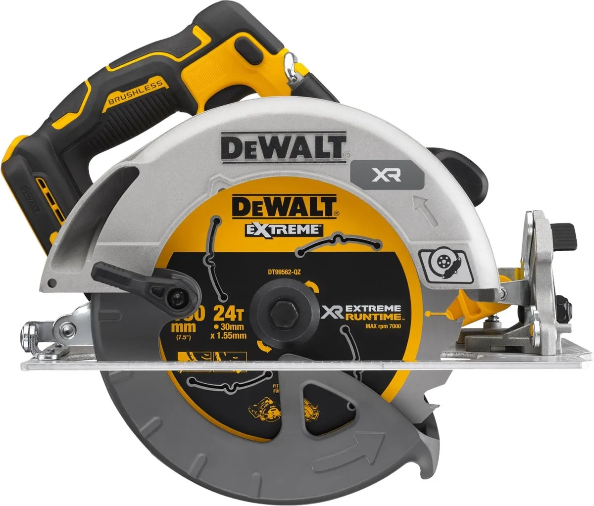 DeWalt DCS 573 N Accu-cirkelzaag 18 V 190 x 30 mm borstelloos + 1x accu 4.0 Ah - zonder lader