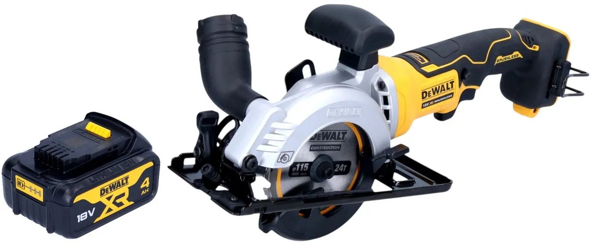 DeWalt DCS 571 N accucirkelzaag 18 V 115 mm borstelloos + 1x accu 4.0 Ah - zonder lader