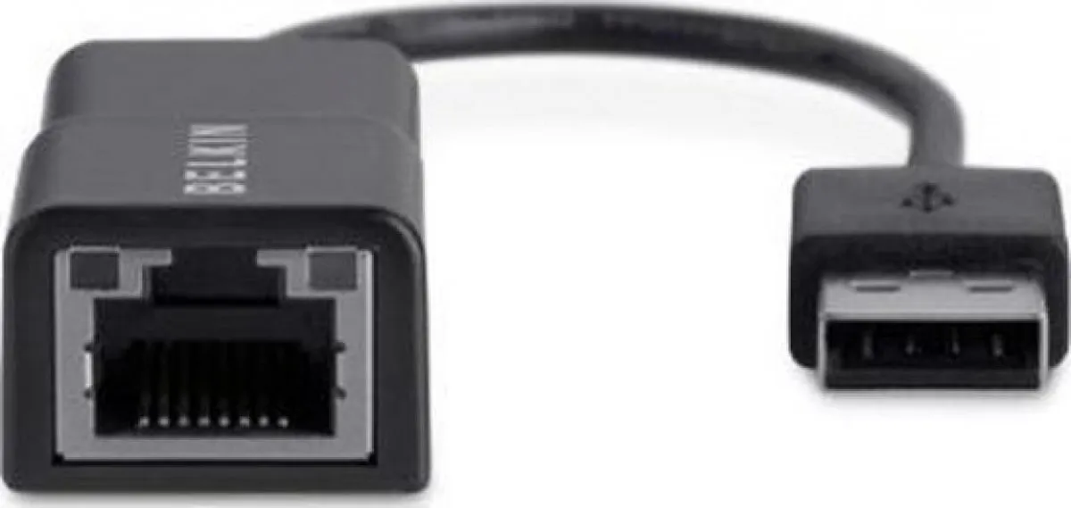 Belkin F4U047bt USB2.0 naar Ethernet Adapter - Zwart