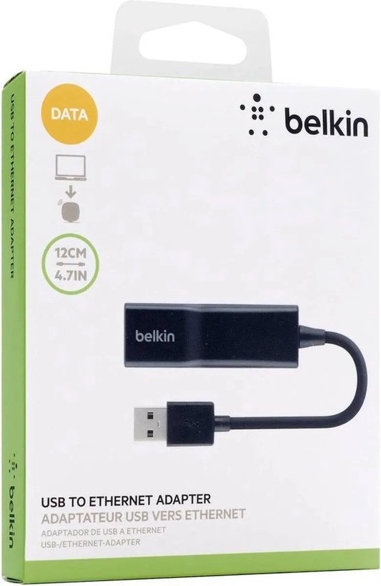 Belkin F4U047bt USB2.0 naar Ethernet Adapter - Zwart