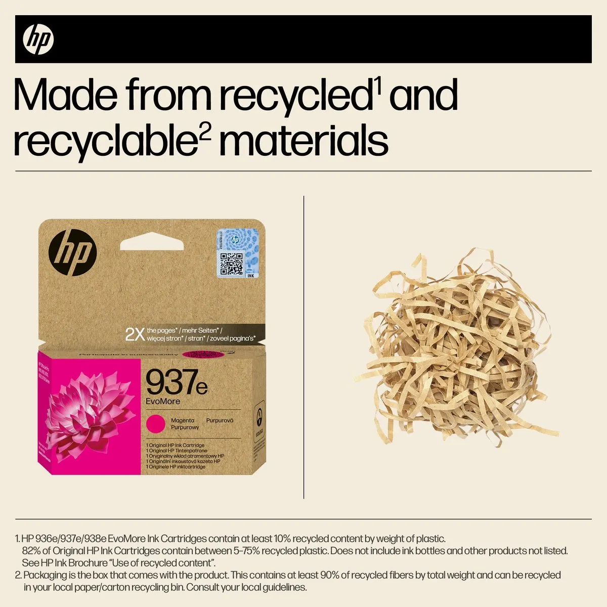 HP 937e EvoMore Magenta XL Inktcartridge - 1650 pagina's