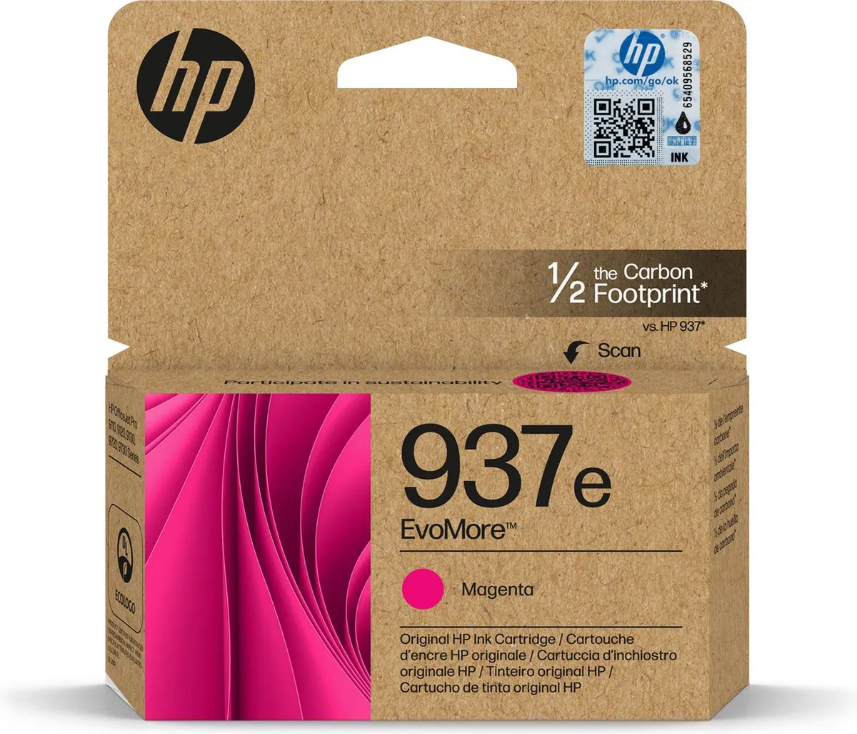 HP 937e EvoMore Magenta XL Inktcartridge