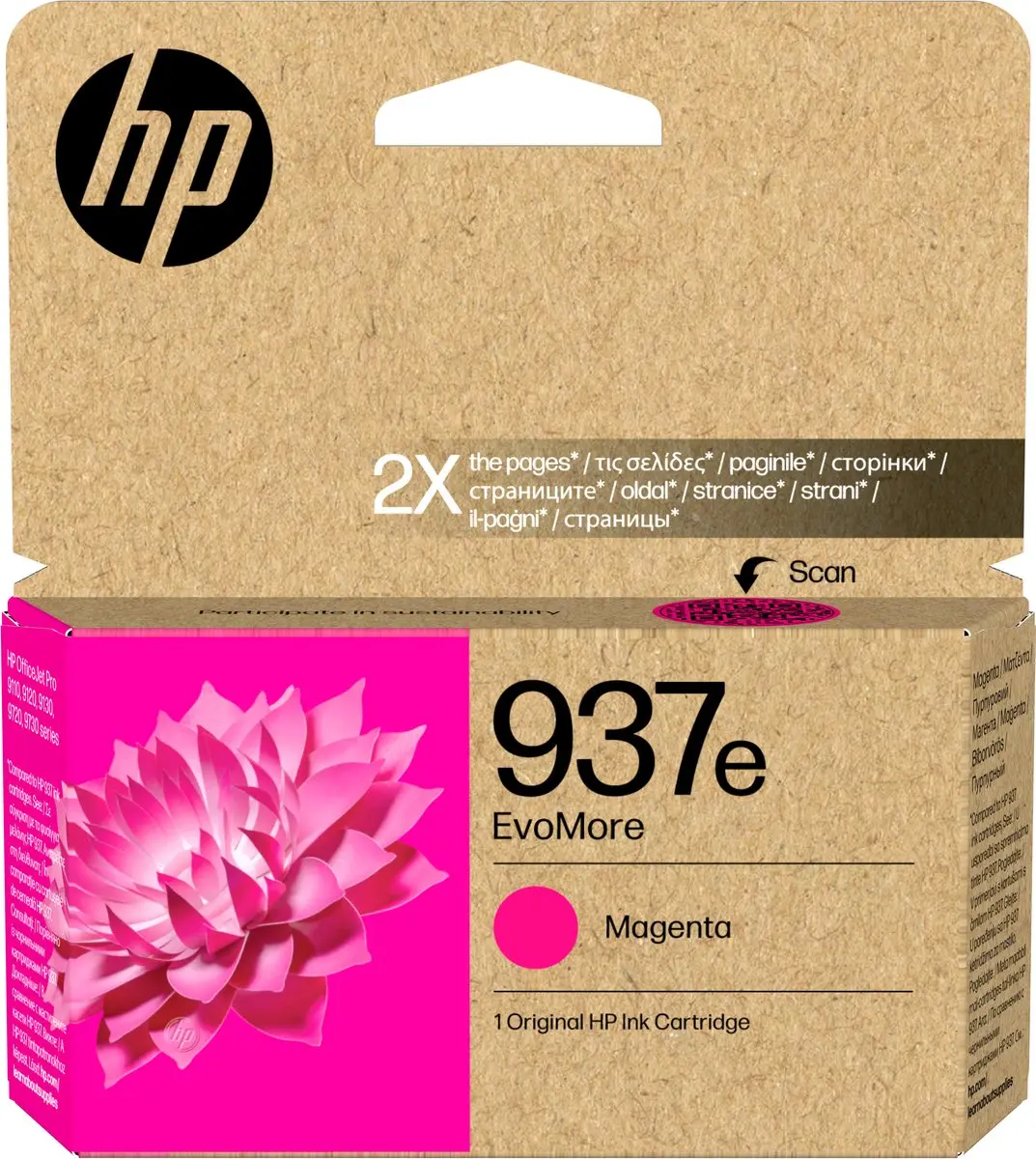 HP 937e EvoMore Magenta XL Inktcartridge - 1650 pagina's