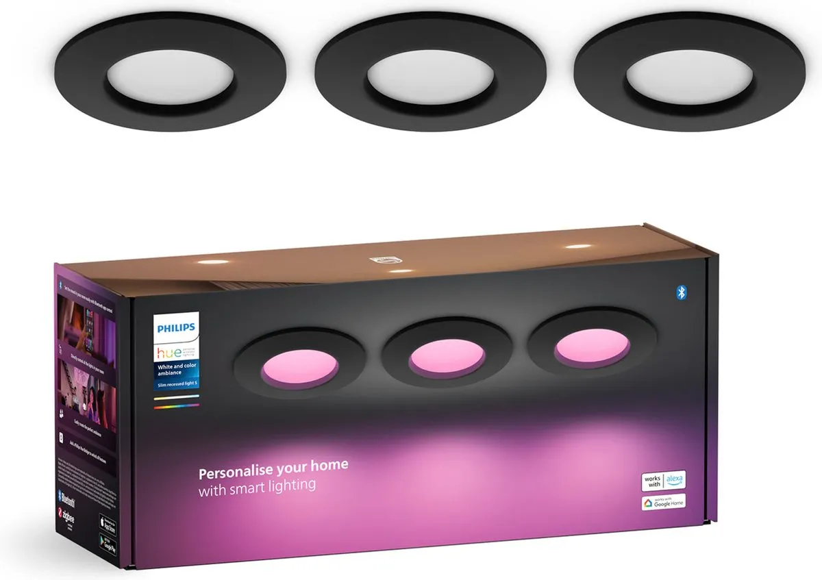 Philips Hue Inbouwspot RGB 3 Stuks