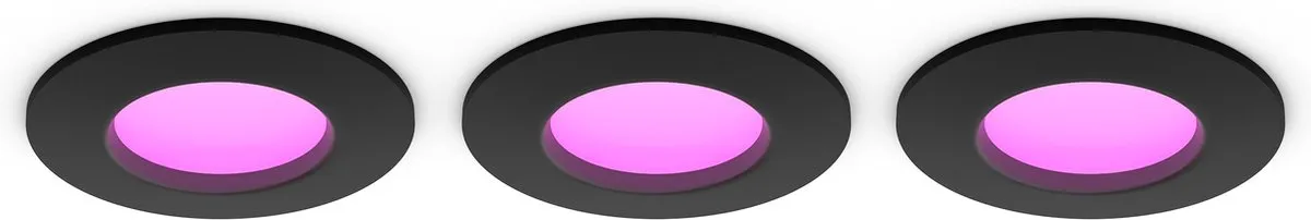 Philips Hue Inbouwspot RGB 3 Stuks - Ø90mm - Zwart - afbeelding 3 van 6