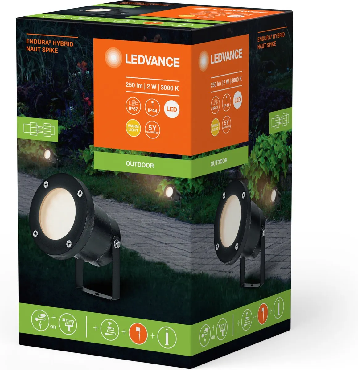 LEDVANCE Endura Hybrid Naut Spike Buitenlantaarn 2W - 100lm - Zwart - afbeelding 2 van 6