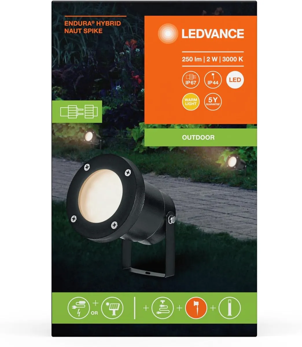 LEDVANCE Endura Hybrid Naut Spike Buitenlantaarn 2W - 100lm - Zwart - afbeelding 6 van 6