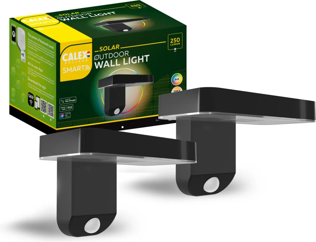 Calex Smart Outdoor Solar Wandlamp RGBW