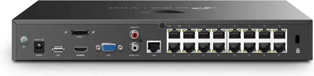 TP-Link VIGI NVR2016H-16P NVR - 16 Kanalen - 2 HDD Sloten - Zwart