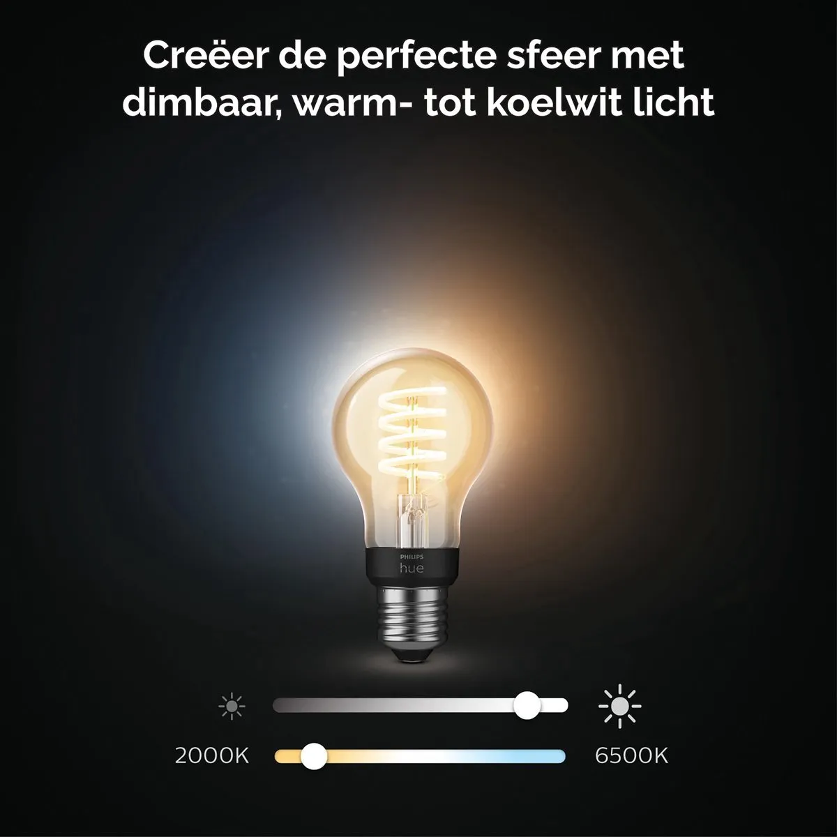 Philips Hue Creek Wandlamp E27 Warmwit - Zwart - afbeelding 6 van 6