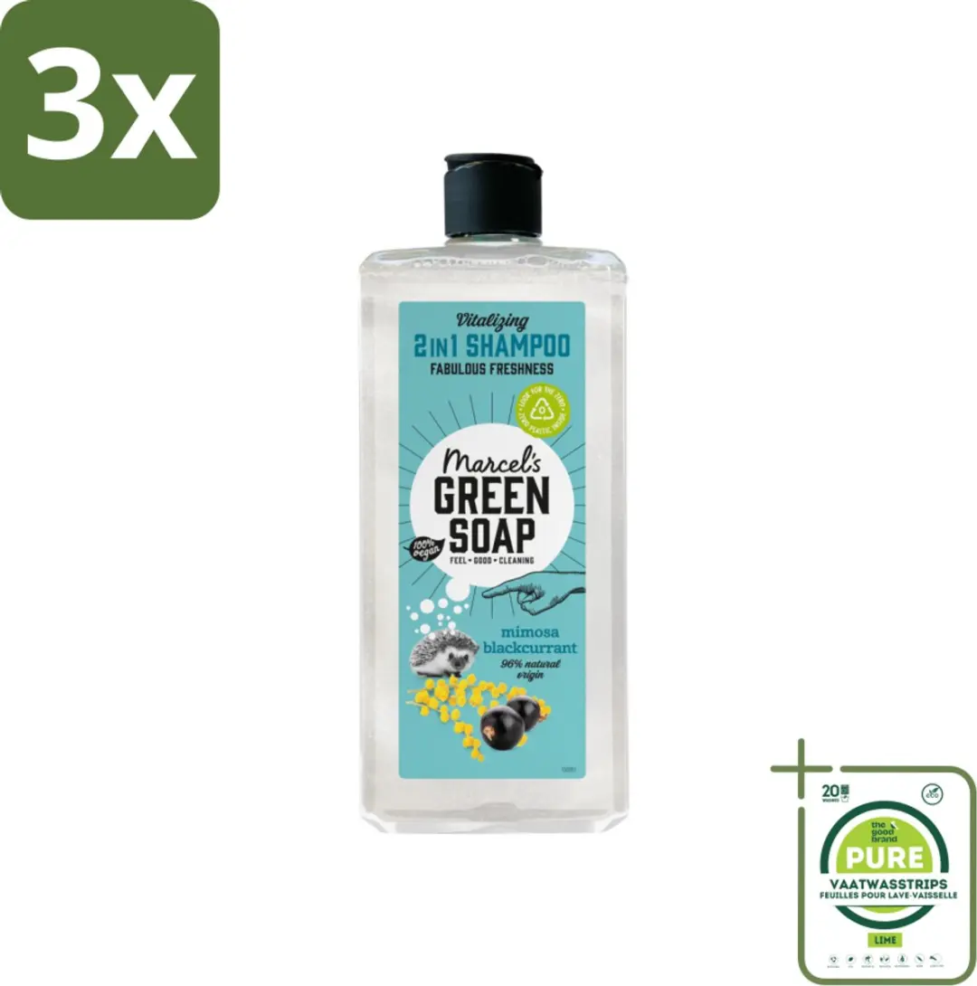 Marcel's Green Soap Shampoo & Conditioner 2-in-1 300ml - 3 Stuks