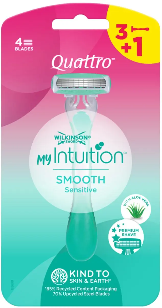 Wilkinson Quattro For Woman Wegwerpscheermesjes - 4 Mesjes - 7 Stuks - Groen
