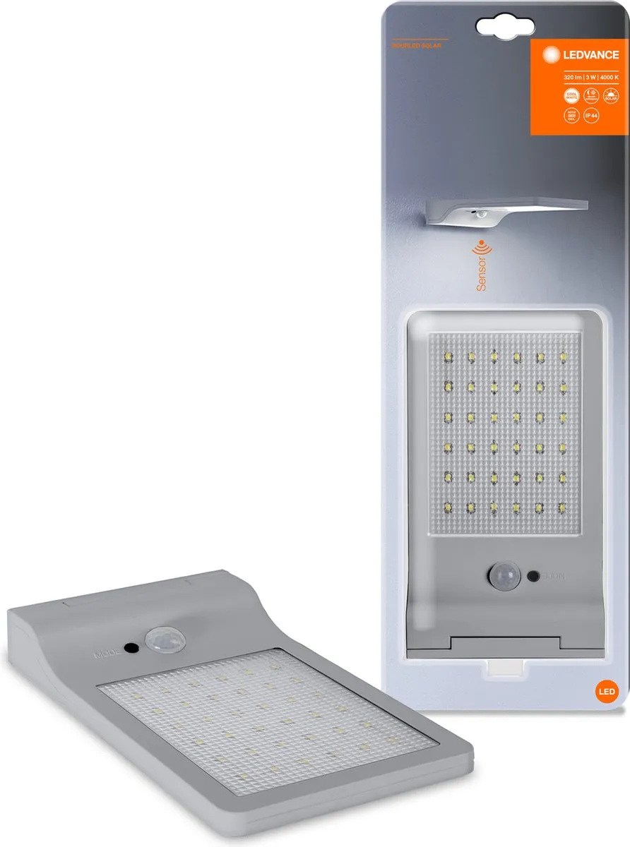 LEDVANCE DoorLED Solar Wandlamp 3W - Koelwit 4000K - Zilver