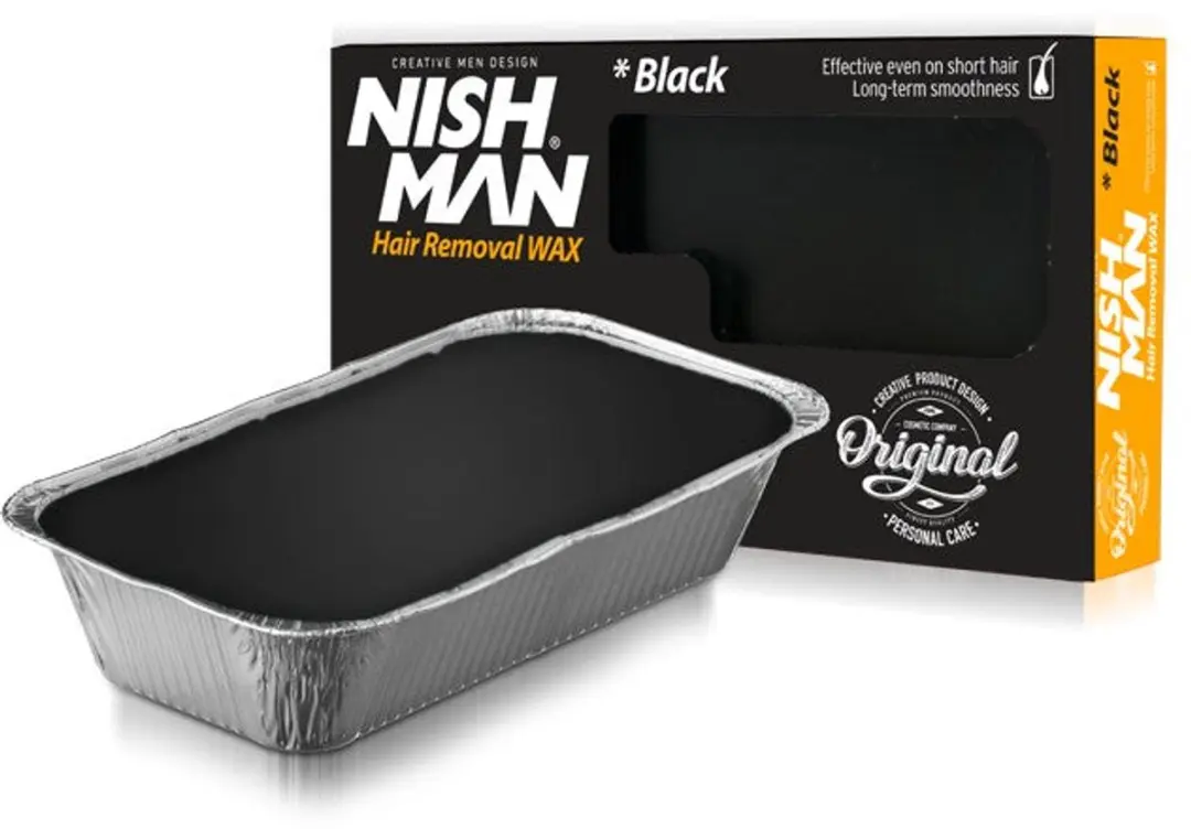 Nishman Hair Removal Hot Wax Zwart 500g, Strips-loze Professionele Ontharing