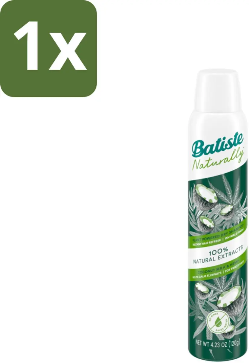 Batiste Droogshampoo Naturally Coconut Milk & Hemp Seed Oil 200ml
