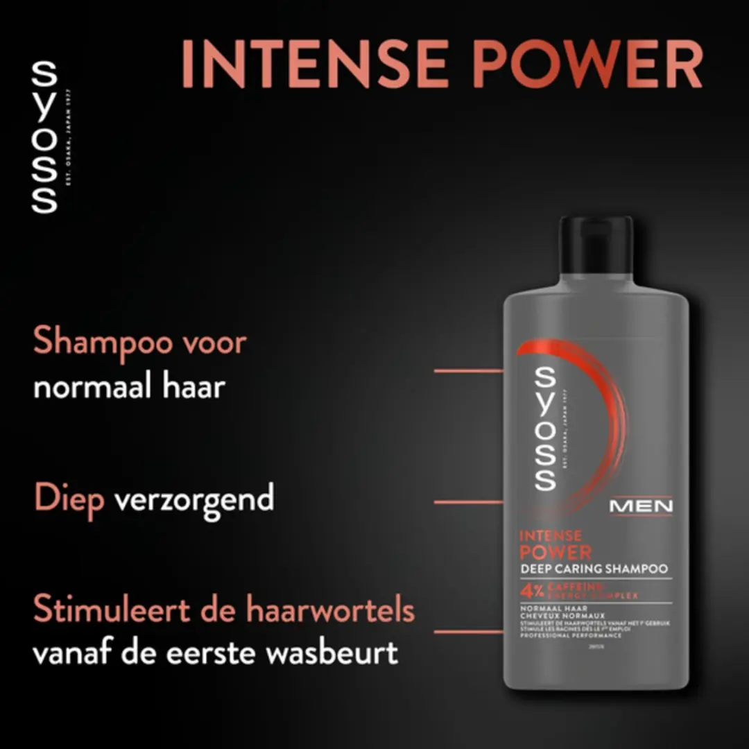 SYOSS - Men Power - Shampoo - Langdurige Styling - 440ml - Bulkverpakking - 3 stuks