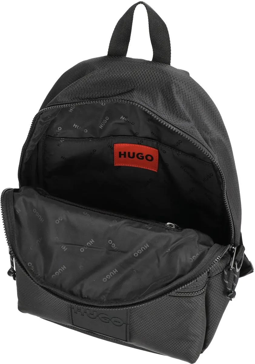 Hugo Jhin Backpack Rugzak 14 inch - 3 Vakken - Zwart - afbeelding 6 van 6