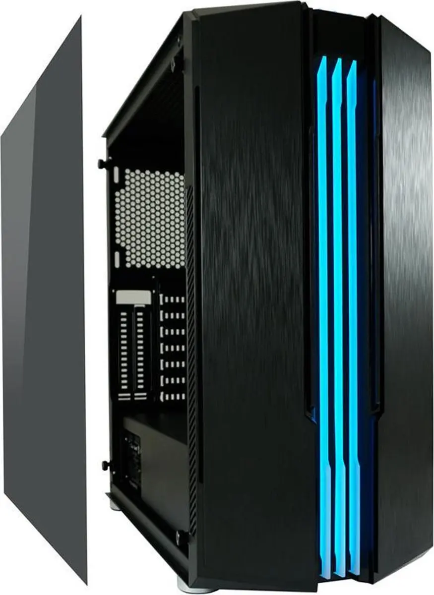LC Power Skyscraper Midi Tower ATX Behuizing - RGB Glas - Zwart