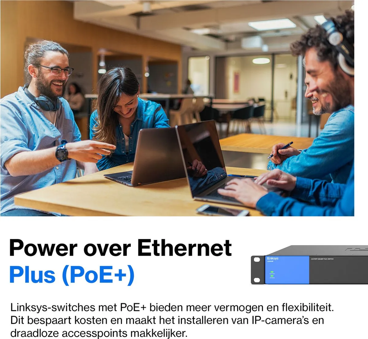 Linksys LGS124P - Netwerk Switch - Unmanaged - PoE Switch - 1000 Mbps - 24-Poorten