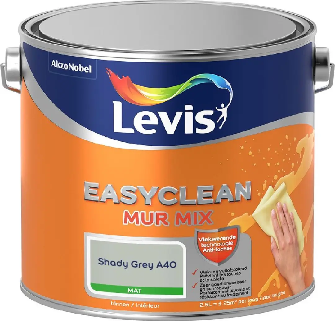 Levi's Easyclean Mur Mat Mix Shady Grey A40 Mengverf 2,5L