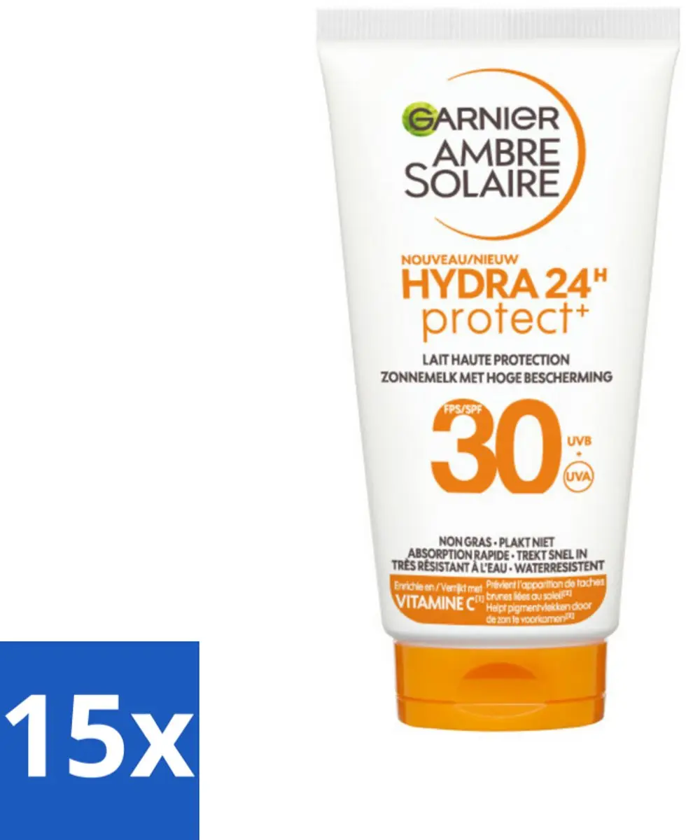 Garnier Ambre Solaire Hydra 24H SPF 30 Zonnebrandcrème 15x50ml