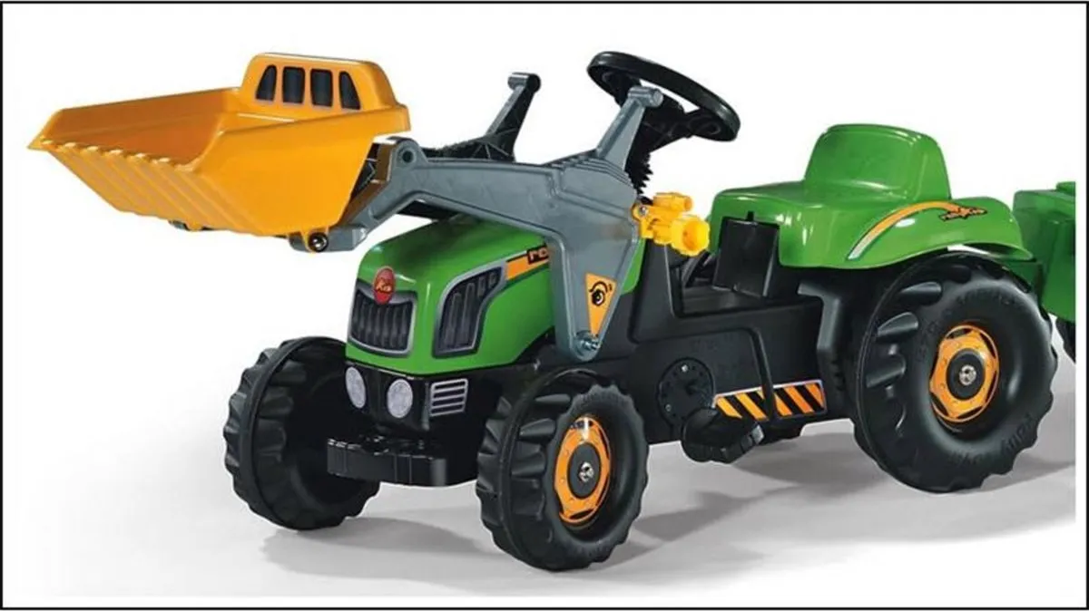 Rolly Toys RollyKid-X Traptractor met Frontlader - Groen/Zwart - afbeelding 6 van 6