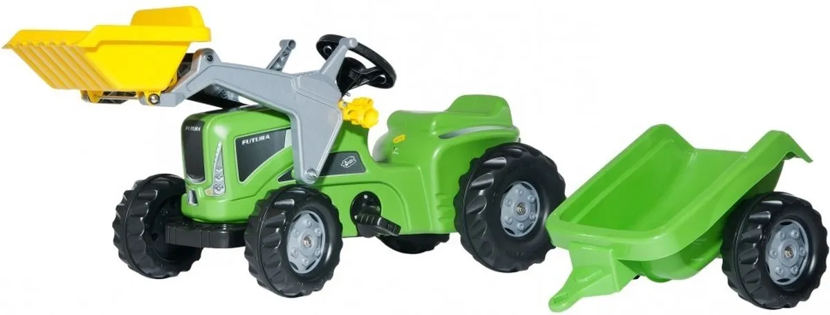 Rolly Toys RollyKid-X Traptractor met Frontlader - Groen/Zwart - afbeelding 5 van 6