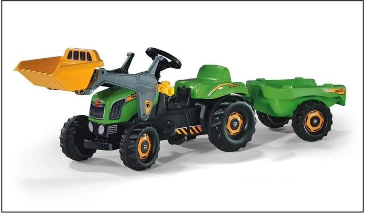 Rolly Toys RollyKid-X Traptractor met Frontlader - Groen/Zwart - afbeelding 4 van 6
