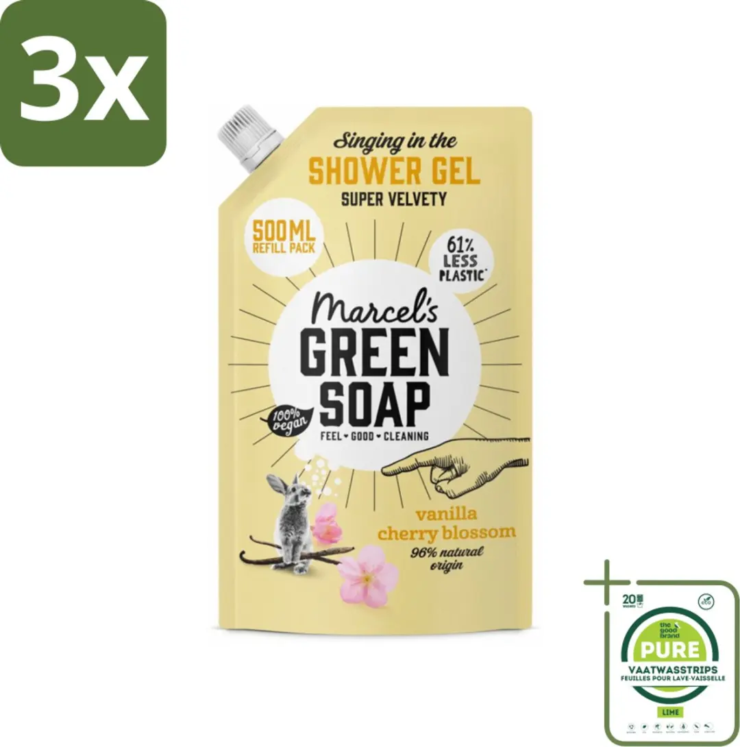 Marcel's Green Soap Navulling Douchegel Vanille & Kersenbloesem
