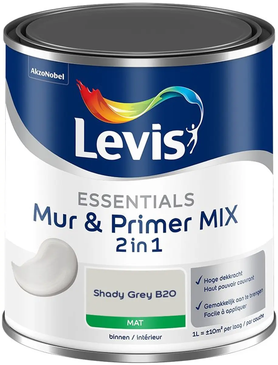 Levi's Essentials Mur & Primer Mix Shady Grey B20 Mengverf 1L