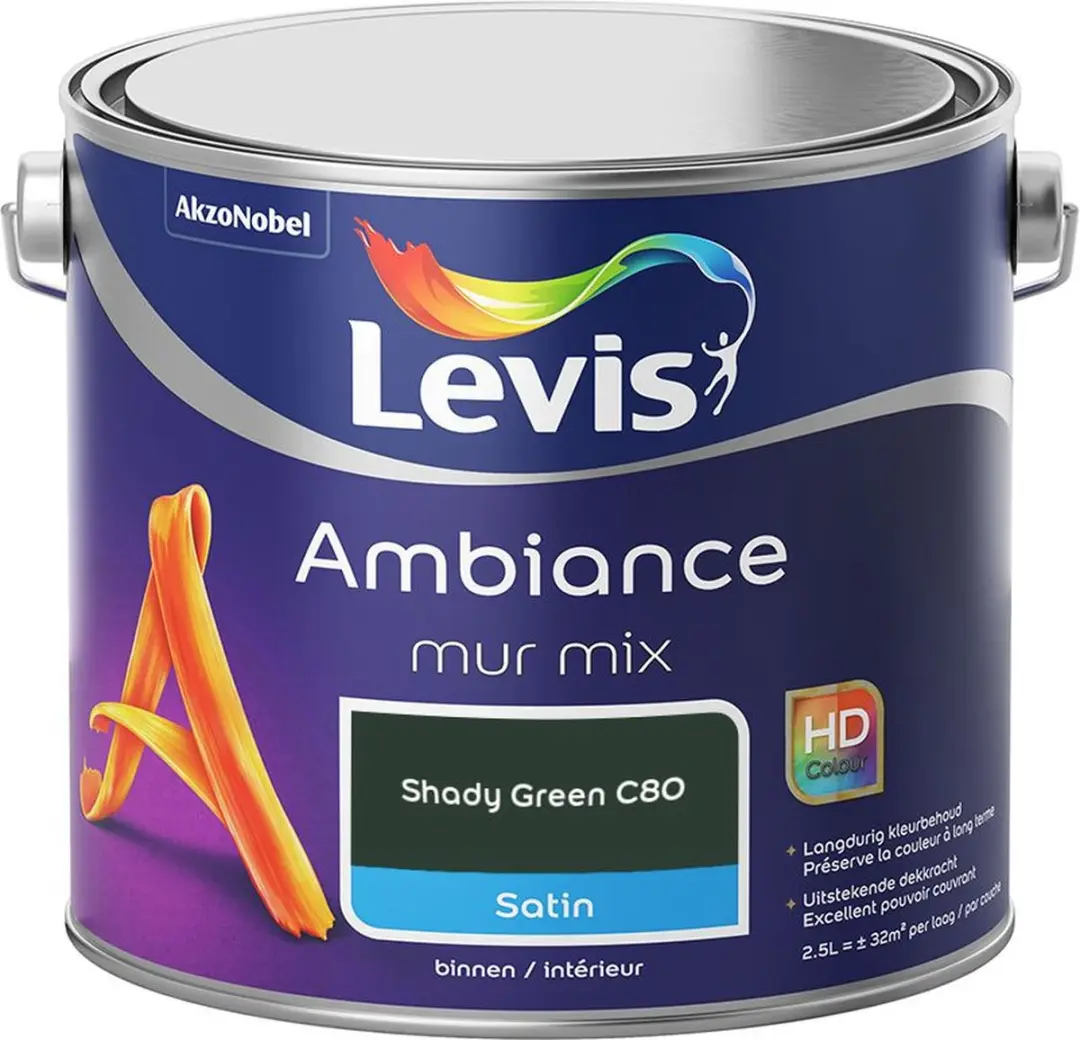 Levi's Ambiance Mur Satin Mix Shady Green C80 Mengverf 2,5L