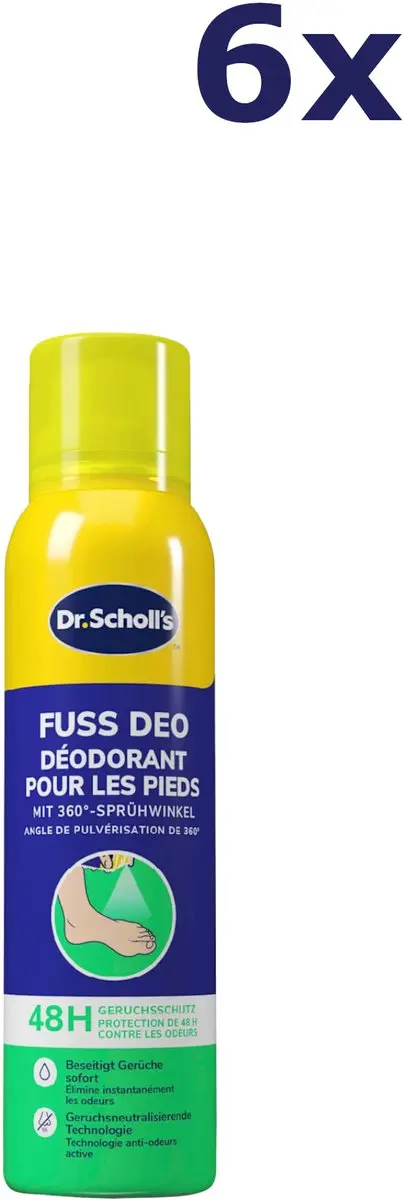 6x Dr. Scholl Foot deodorant 150ml Extra Fresh