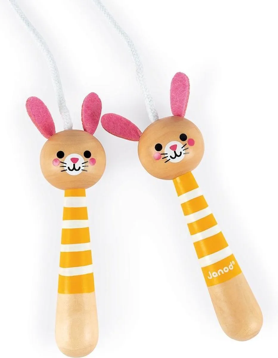 Janod Happy Garden Springtouw Konijn - Houten handvaten - 2m verstelbaar touw