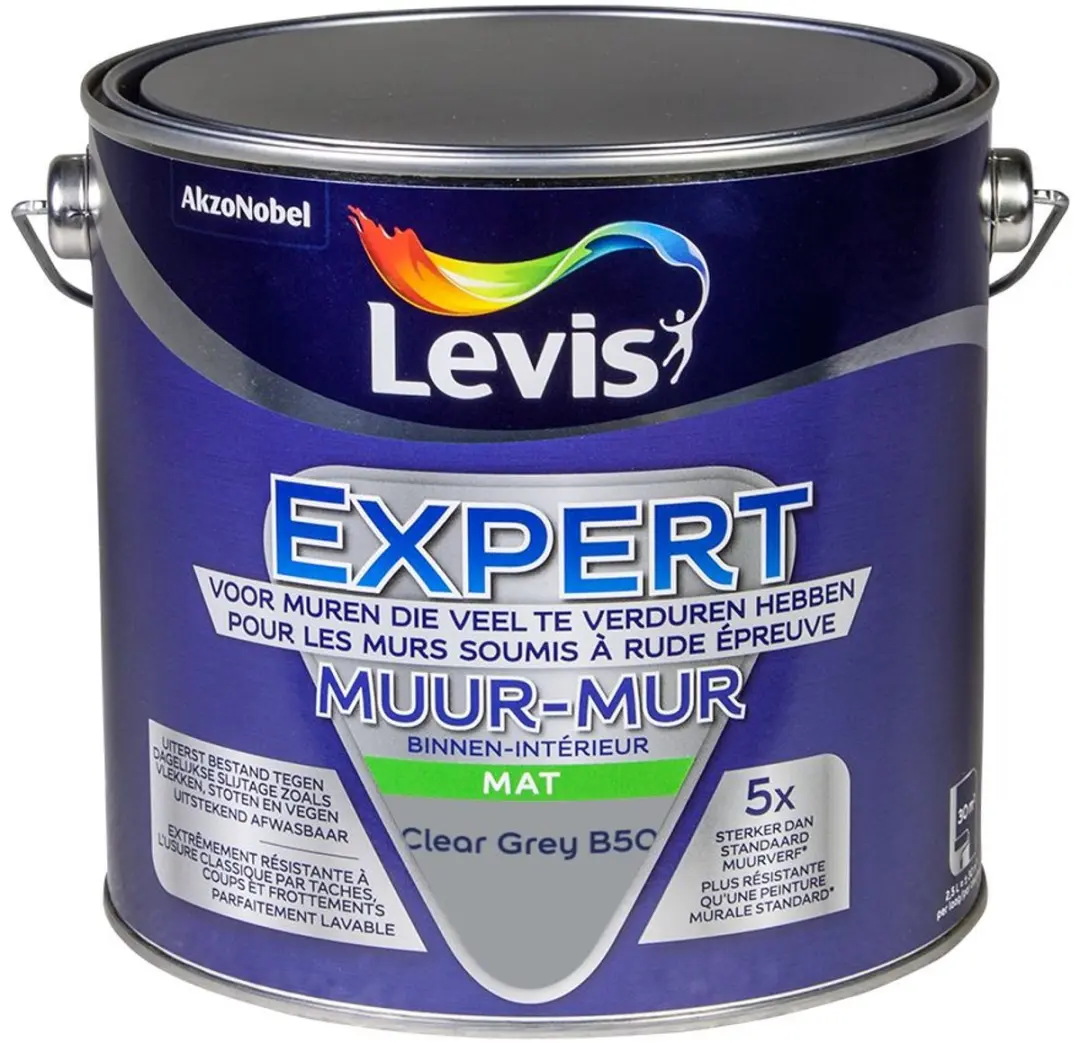 Levi's Expert Muur Binnen Mix Clear Grey B50 Mengverf 2,5L