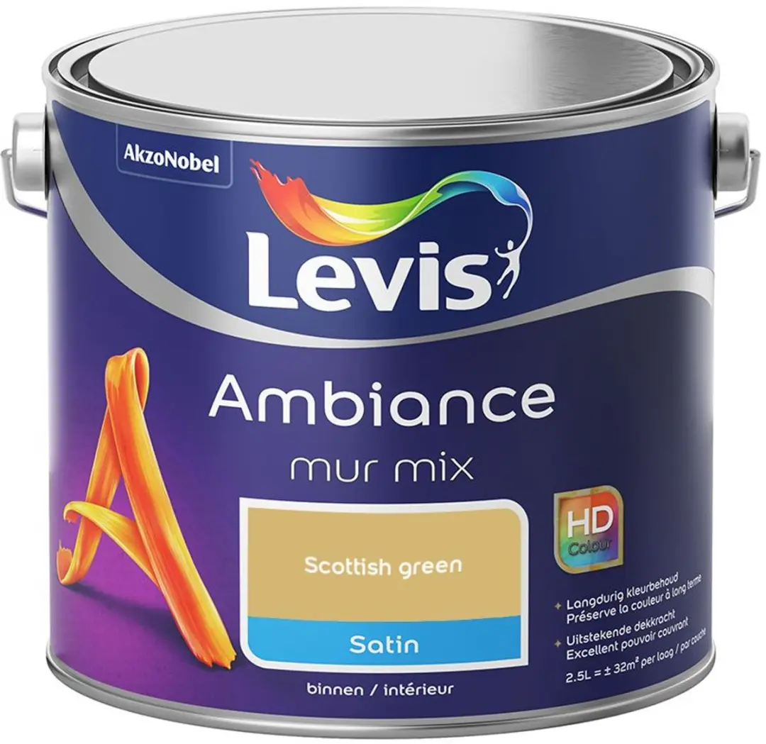 Levi's Ambiance Mur Satin Mix Scottish Green Mengverf 2,5L