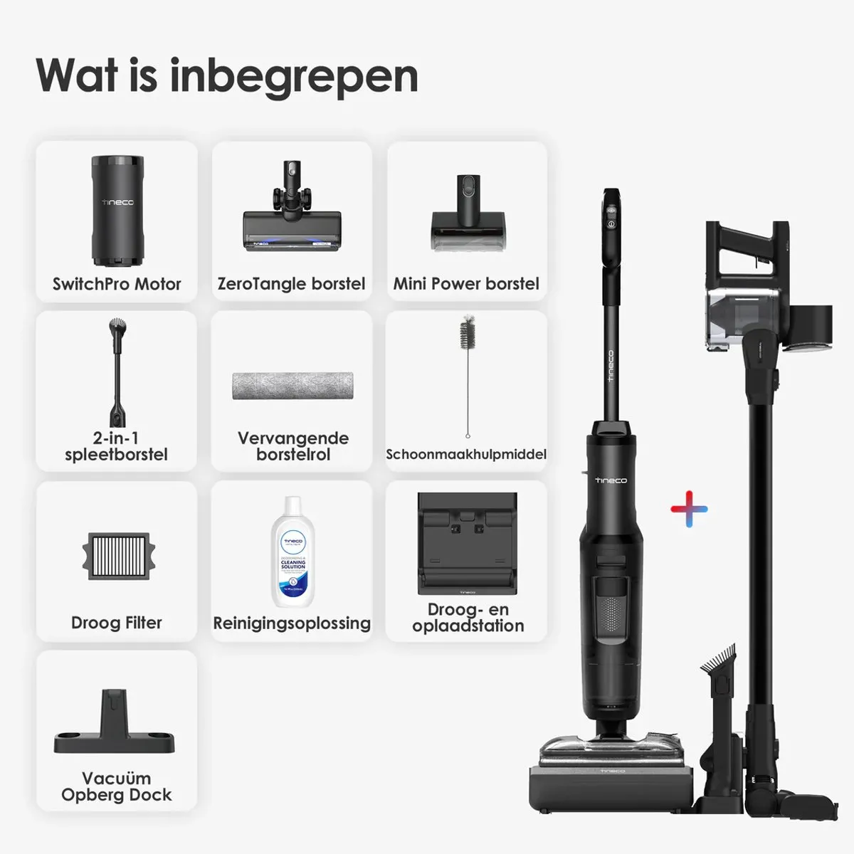Tineco Switch S7 Stretch Premium Vloerreiniger - 50 min - Zwart