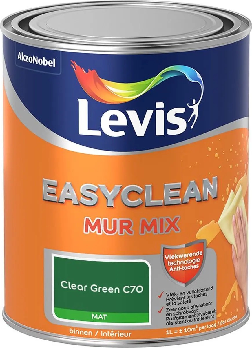 Levi's Easyclean Mur Mat Mix Clear Green C70 Mengverf 1L