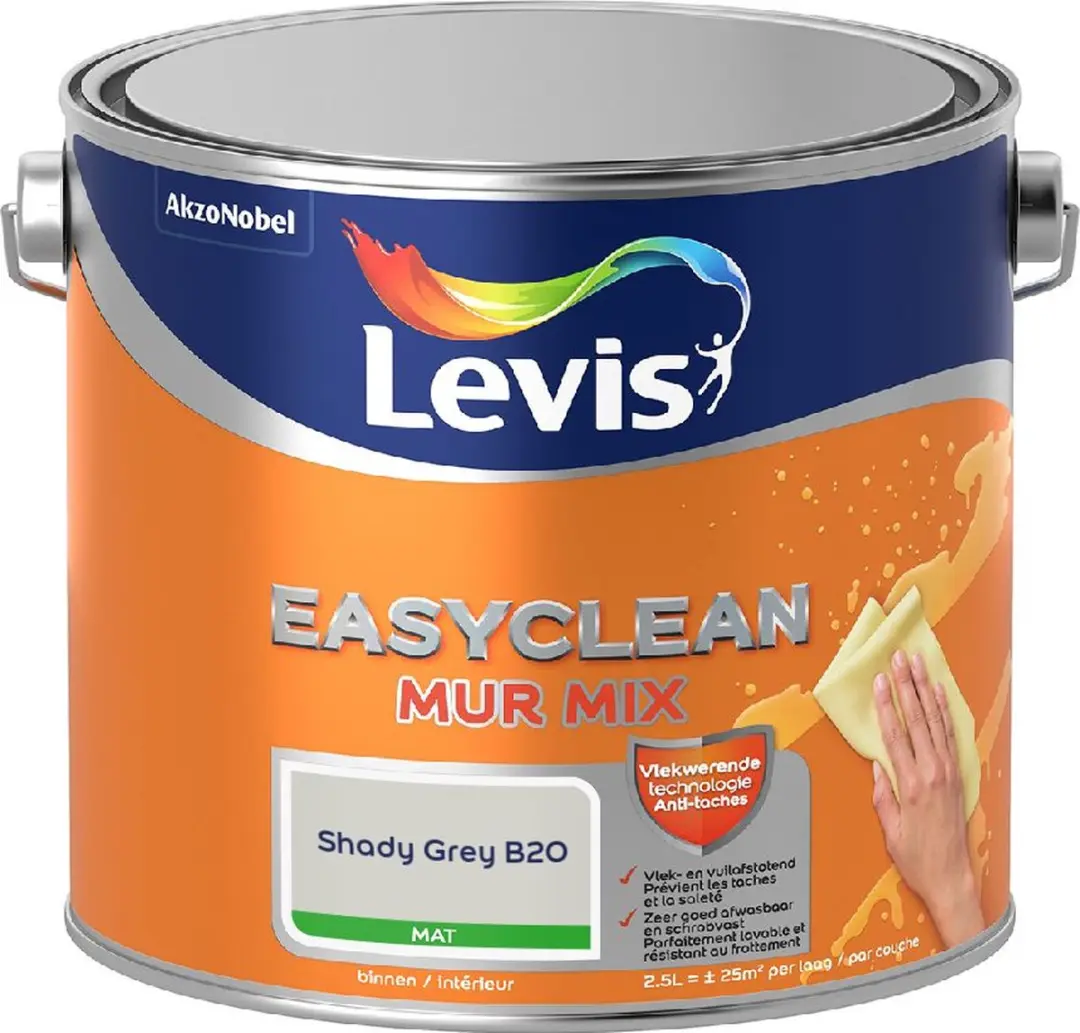 Levi's Easyclean Mur Mat Mix Shady Grey B20 Mengverf 2,5L