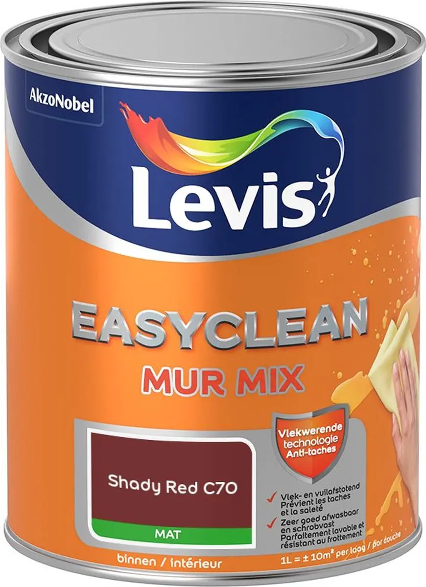 Levi's Easyclean Mur Mat Mix Shady Red C70 Mengverf 1L