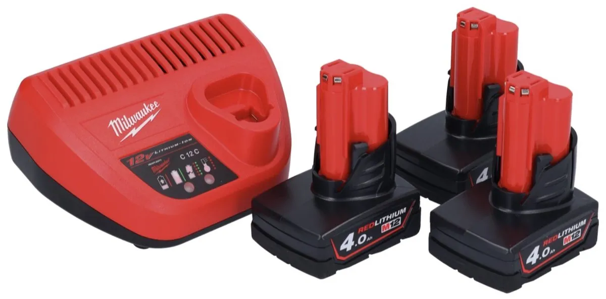 Milwaukee M12 NRG-403 Accu Starterset - 3x 12V 4.0Ah Li-Ion - afbeelding 5 van 5