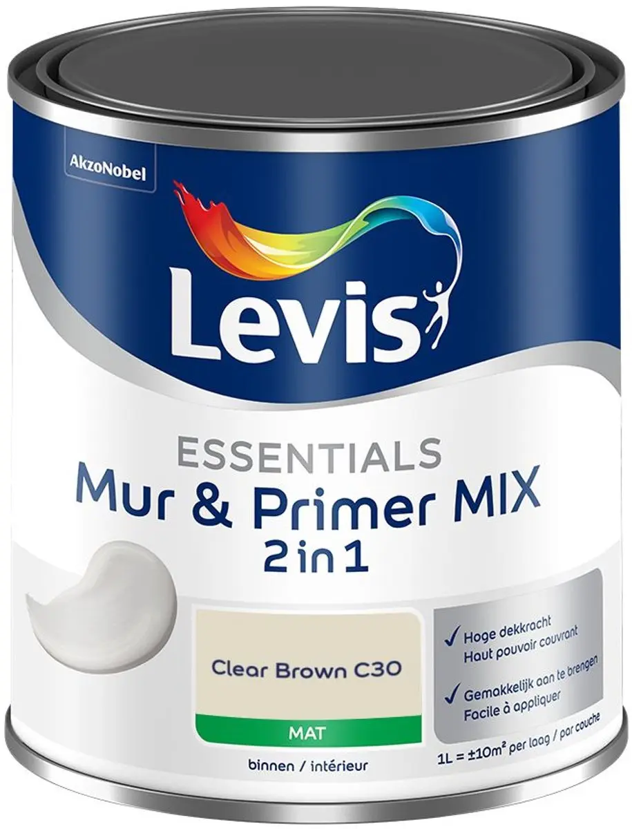 Levi's Essentials Mur & Primer Mix Clear Brown C30 Mengverf 1L