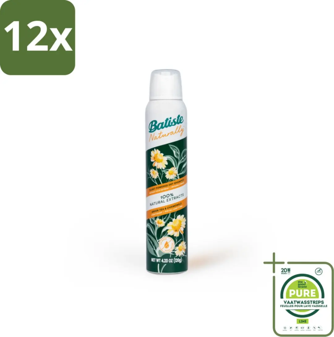 Batiste Naturally Green Tea & Chamomile Droogshampoo 200ml