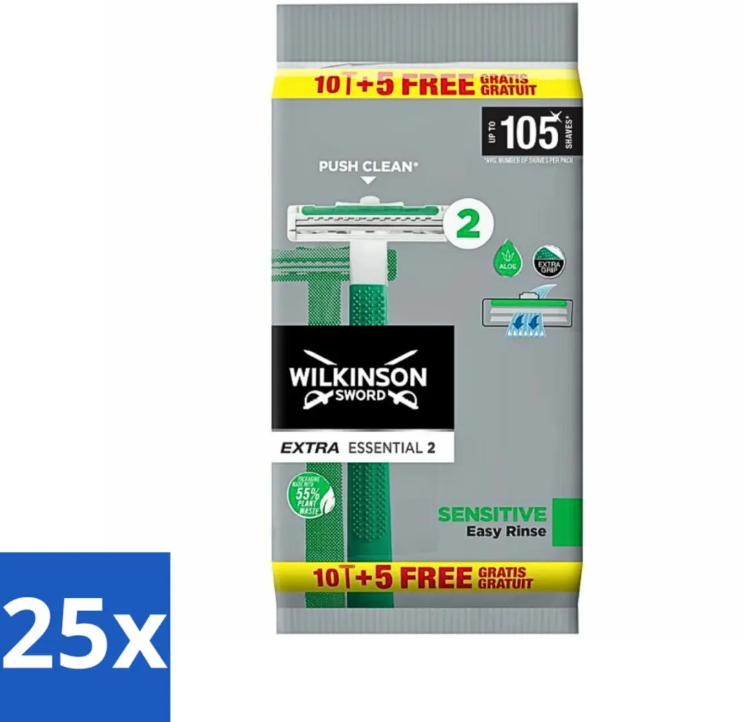 Wilkinson Sword Extra Essential 2 Sensitive Wegwerpscheermesjes