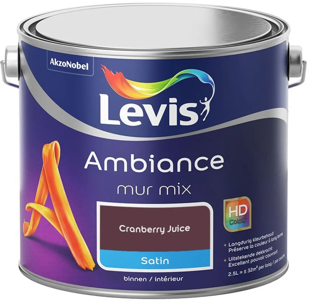 Levi's Ambiance Mur Satin Mix Cranberry Juice Mengverf 2,5L